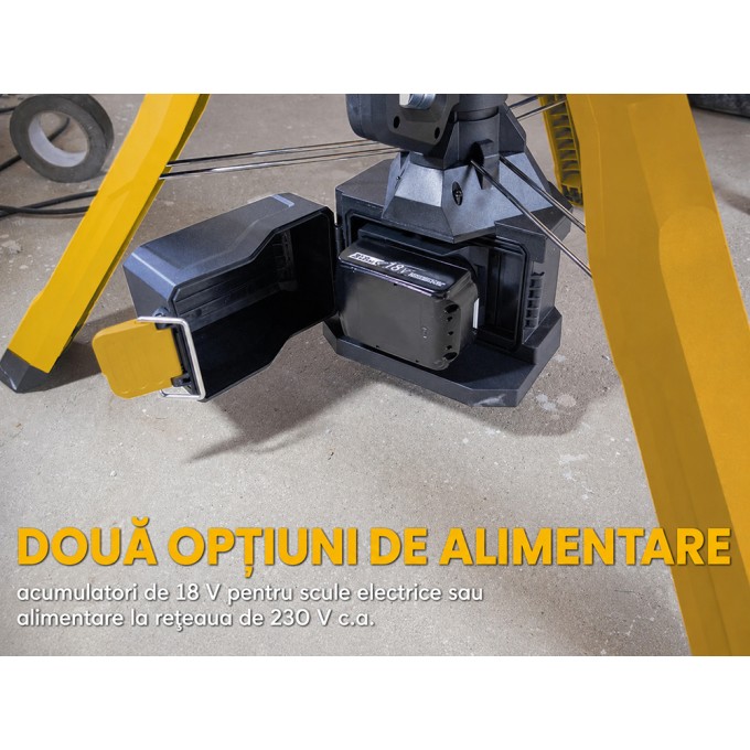 Turn lumina cu 10.000 lumeni - alimentare hibrida, acumulatori si retea 220V
